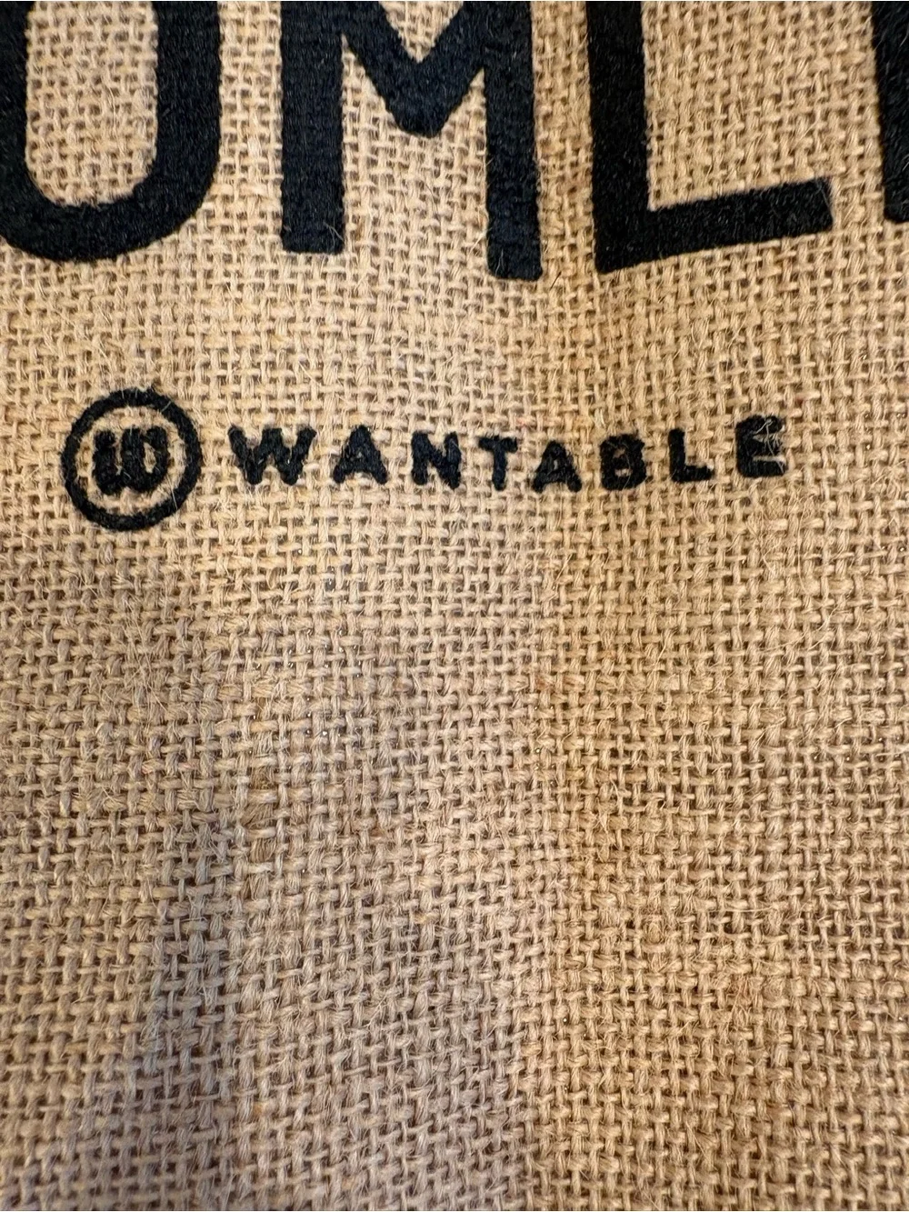 Large #MOMLIFE Wantable Jute Tote Bag in Natural/Cream